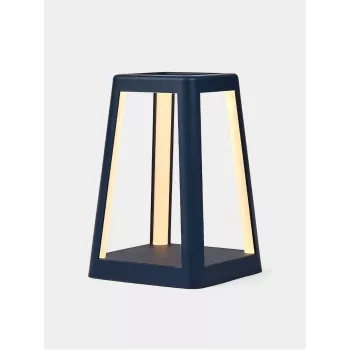 LEXON Lantern LED Portable Lamp with Qi Wireless Charging, Dark Blue LH94DB