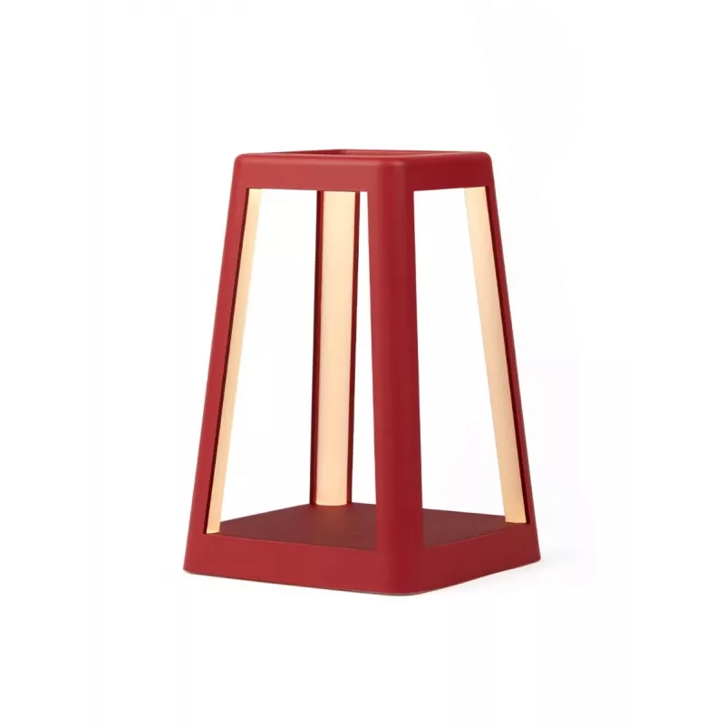 Lexon Laternen-LED-Lampe mit kabellosem Ladegerät Dunkelrot LH94DR