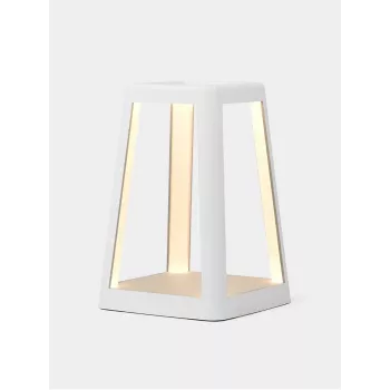 Lexon Lantern LED-Lampe mit kabellosem Ladegerät Weiß LH94W