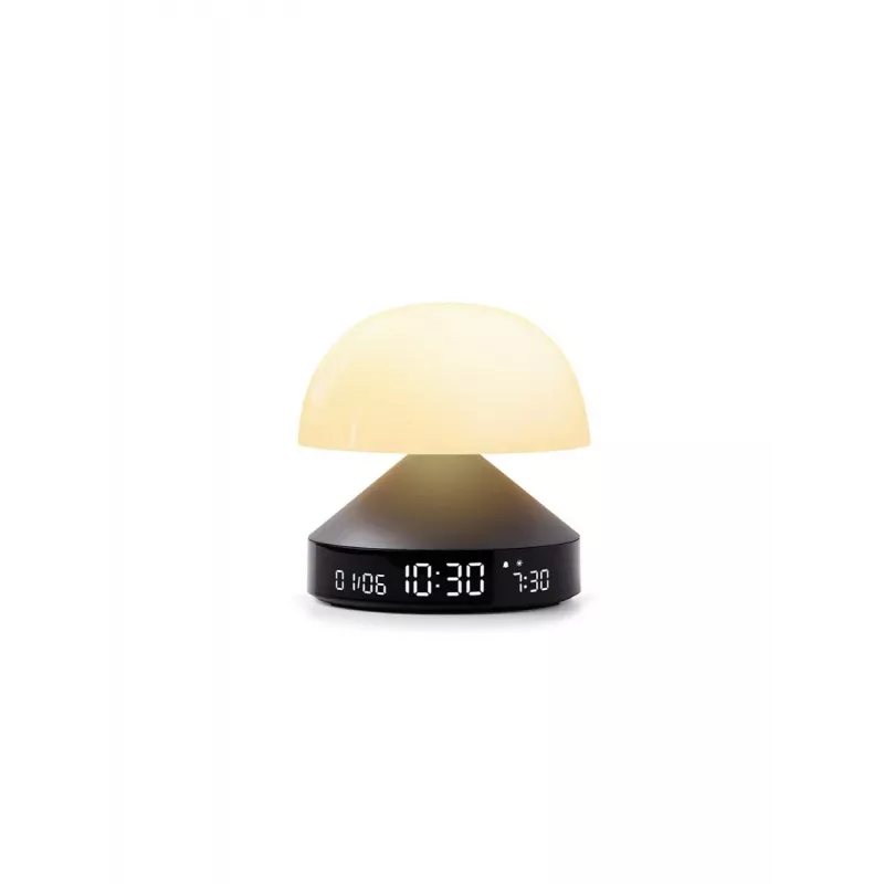 Lexon Mina Sunrise Wecker mit Lampe, Gun Metal / Dark Grey, LR153MX
