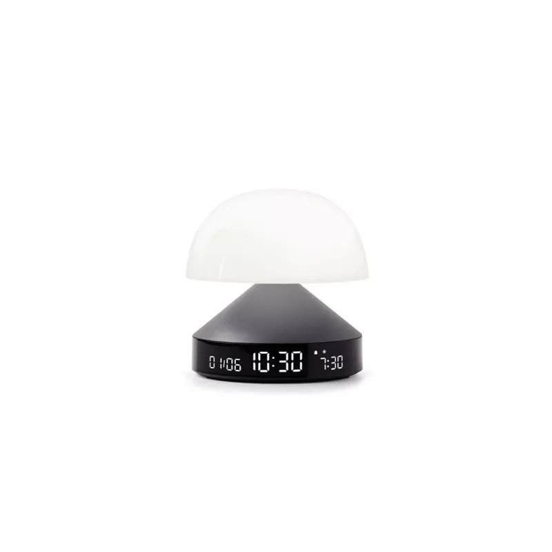 Lexon Mina Sunrise Wecker mit Lampe, Gun Metal / Dark Grey, LR153MX