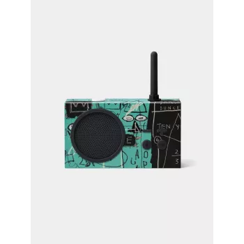 Lexon Tykho 3 X JMB Radio Bluetooth Tragbares FM-Radio mit Basquiat-Kunstwerk, Schwarz