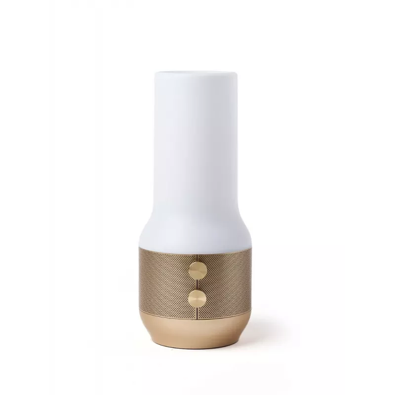 LEXON Terrace+ 3-in-1 LED-Lampe, Bluetooth-Lautsprecher, Powerbank 2000 mAh, Gold LA134D