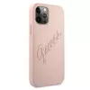 Guess GUHCP12LRSAVSRG Saffiano Vintage Script Hard Case für Apple iPhone 12 Pro Max, Pink