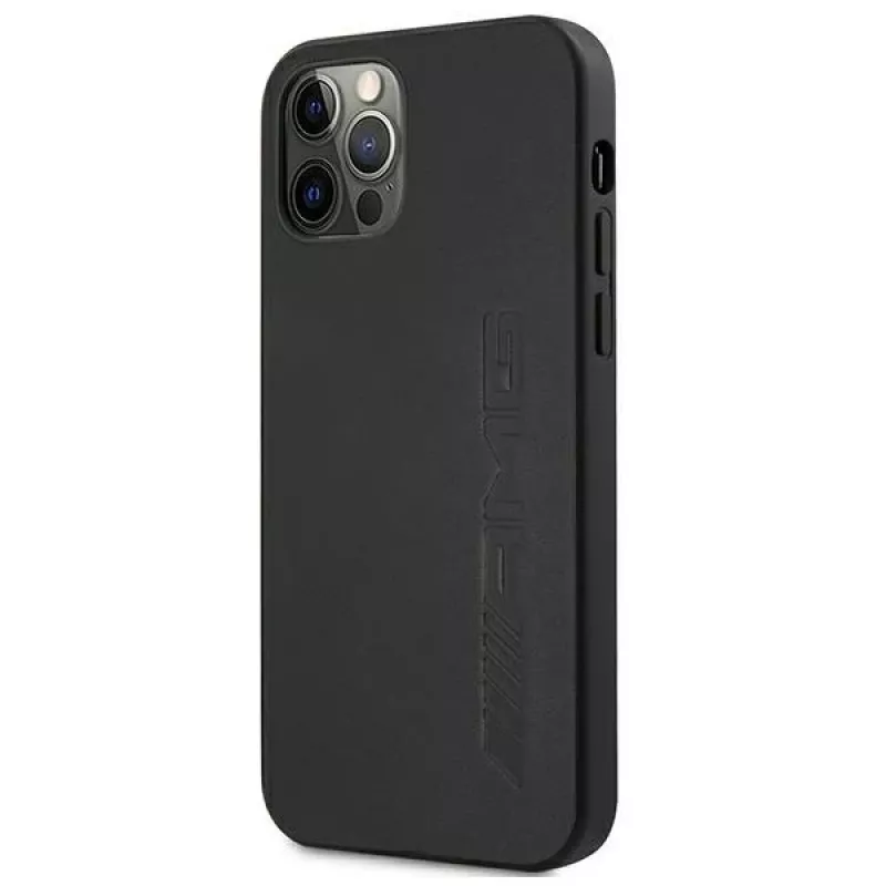 AMG Hardcase Leather Hot Stamped Case für Apple iPhone 12 Pro Max 6,7 inch Schwarz