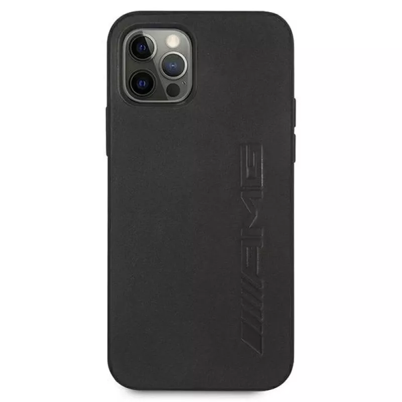 AMG Hardcase Leather Hot Stamped Case für Apple iPhone 12 Pro Max 6,7 inch Schwarz
