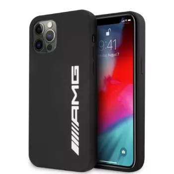 AMG AMHCP12LSGLBGN iPhone 12 Pro Max 6,7 inch Schwarze Silikon-Hülle mit großem Logo