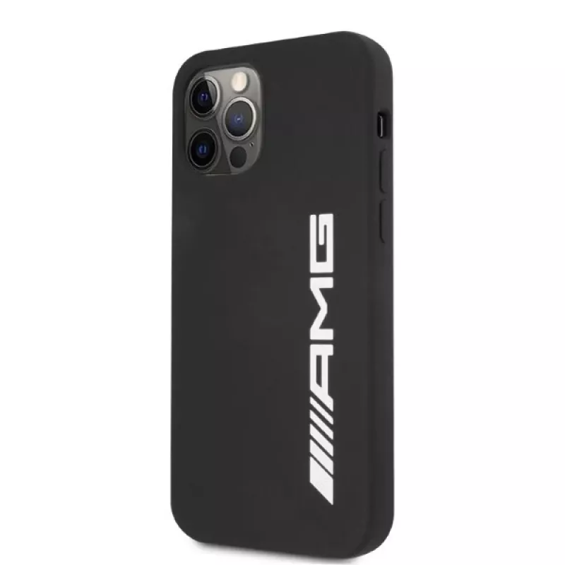 AMG AMHCP12LSGLBGN iPhone 12 Pro Max 6,7 inch Schwarze Silikon-Hülle mit großem Logo