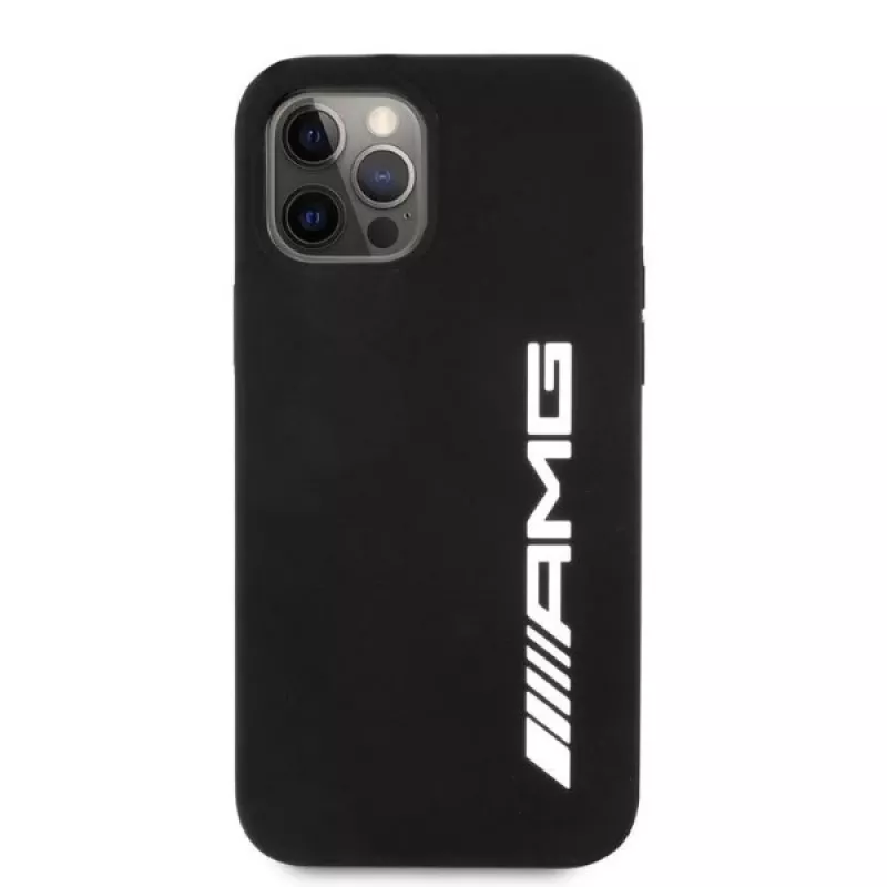 AMG AMHCP12LSGLBGN iPhone 12 Pro Max 6,7 inch Schwarze Silikon-Hülle mit großem Logo