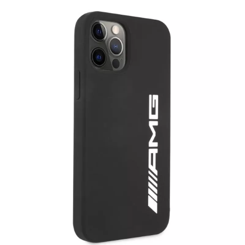 AMG AMHCP12LSGLBGN iPhone 12 Pro Max 6,7 inch Schwarze Silikon-Hülle mit großem Logo