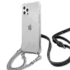 Guess GUHCP12LKC4GSSI iPhone 12 Pro Max 6,7 inch Transparente Hardcase mit Silberkette - 4G Kollektion