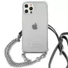 Guess GUHCP12LKC4GSSI iPhone 12 Pro Max 6,7 inch Transparente Hardcase mit Silberkette - 4G Kollektion