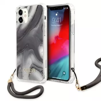 Guess GUHCP12SKSMAGR iPhone 12 Mini 5,4 inch Graue Hardcase Marble Collection