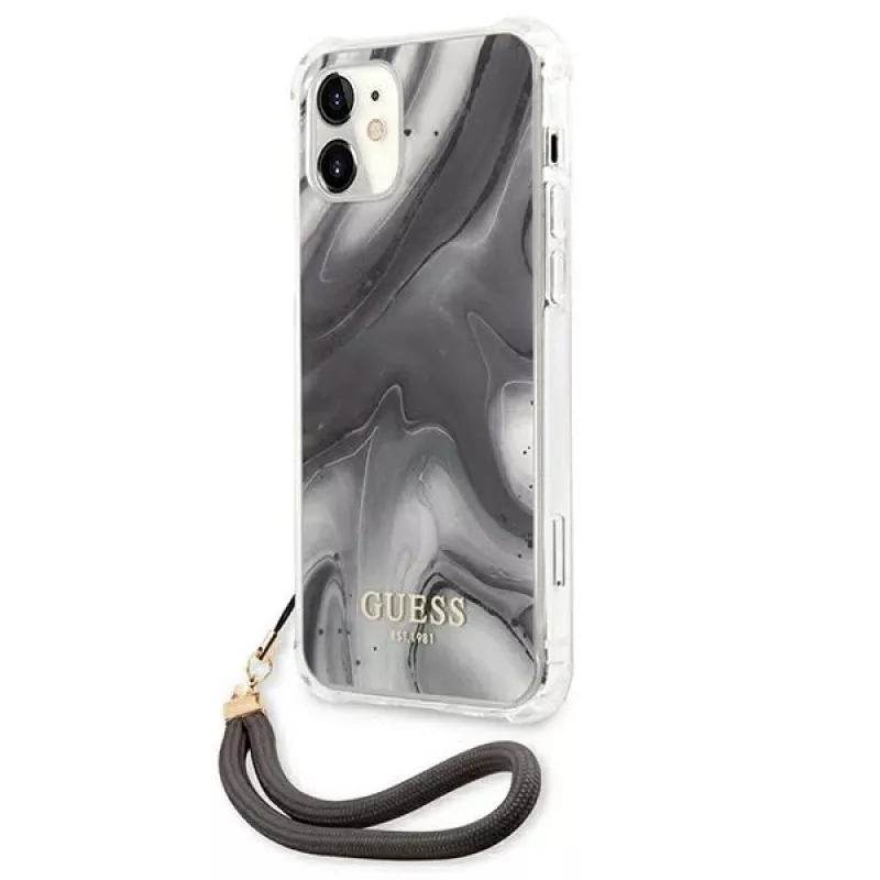 Guess GUHCP12SKSMAGR iPhone 12 Mini 5,4 inch Graue Hardcase Marble Collection