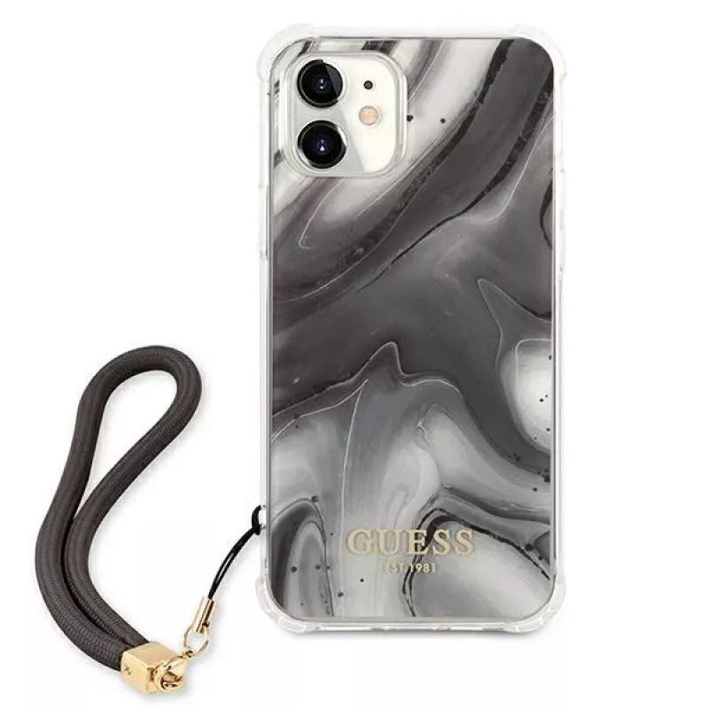 Guess GUHCP12SKSMAGR iPhone 12 Mini 5,4 inch Graue Hardcase Marble Collection