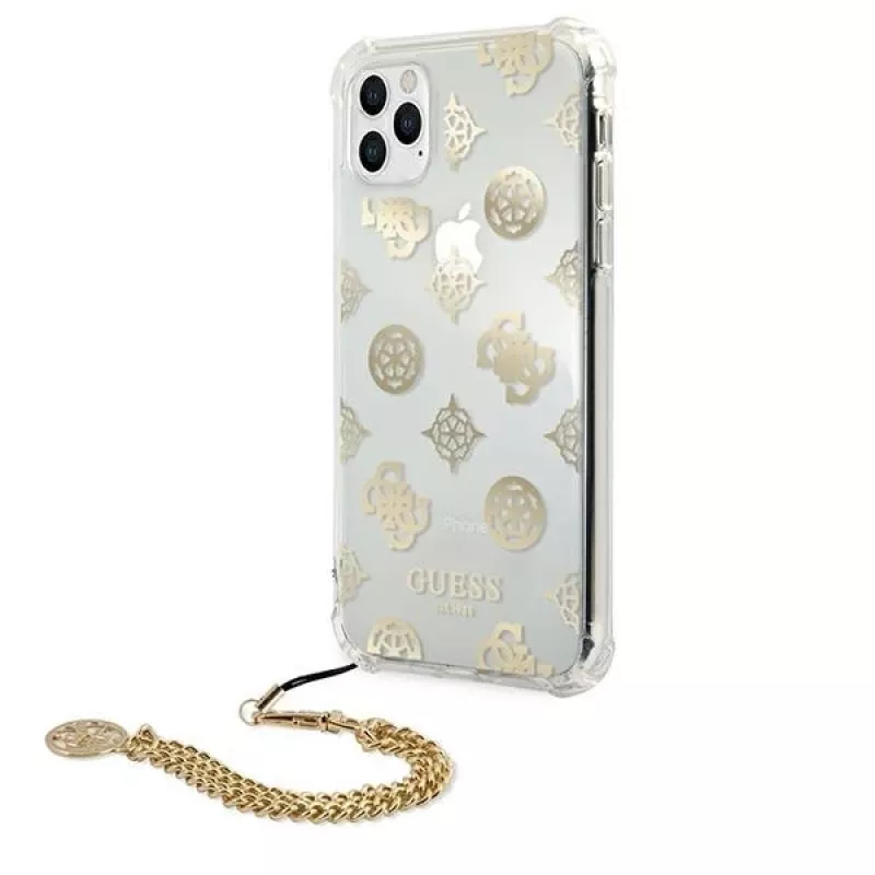 Guess GUHCN58KSPEGO Hardcase für Apple iPhone 11 Pro 5,8 inch Gold Peony Chain Collection