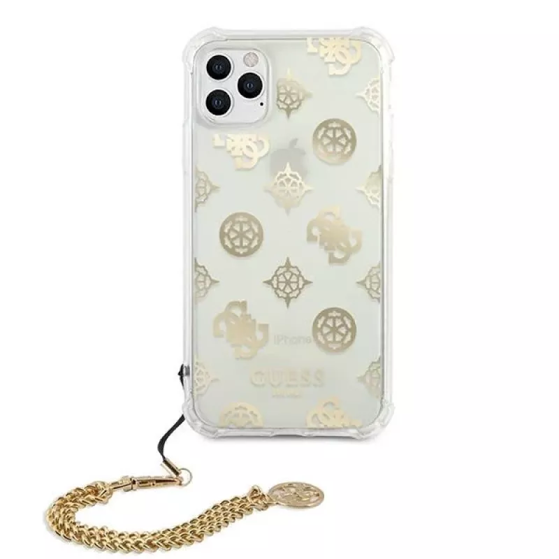 Guess GUHCN58KSPEGO Hardcase für Apple iPhone 11 Pro 5,8 inch Gold Peony Chain Collection