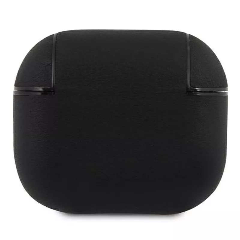 BMW BMA3SSLBK AirPods 3 Hülle Schwarz Echtleder Silbernes Logo