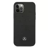 Mercedes-Benz iPhone 12 Pro Max 6,7 inch Hardcase Leder Stars Pattern Schwarz