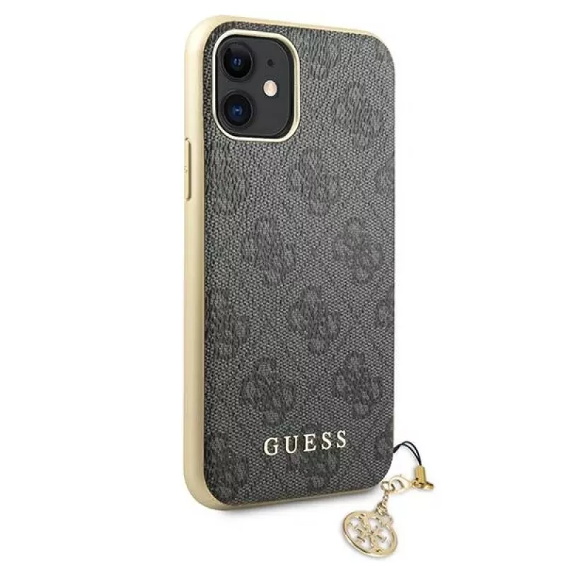 Guess GUHCN61GF4GGR iPhone 11 6,1 inch Hard Case 4G Charms Collection - Grau