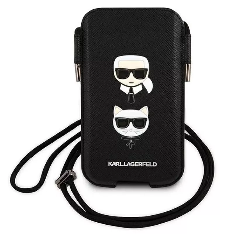 Karl Lagerfeld Ikonik Karl & Choupette Head Hard Case für iPhone 12 / 12 Pro 6,1 inch - Schwarz
