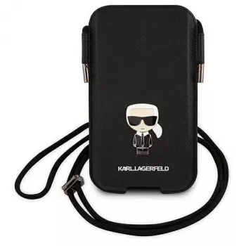 Karl Lagerfeld Saffiano Ikonik Karl Hard Case für iPhone 12/12 Pro 6,1 inch - Schwarz