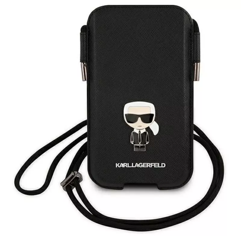 Karl Lagerfeld Saffiano Ikonik Karl Hard Case für iPhone 12/12 Pro 6,1 inch - Schwarz