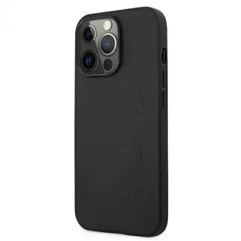 AMG AMHCP13LDOLBK iPhone 13 Pro Hard Case Genuine Leather Hot Stamped Black