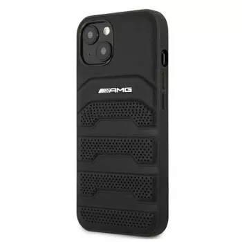 AMG AMHCP13SGSEBK iPhone 13 Mini 5,4 inch Hardcase Leder Schwarz mit geprägten Linien