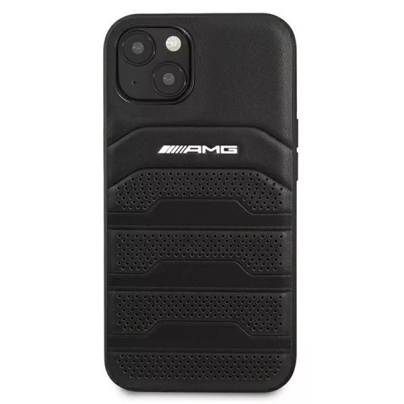 AMG AMHCP13SGSEBK iPhone 13 Mini 5,4 inch Hardcase Leder Schwarz mit geprägten Linien