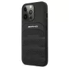 AMG AMHCP13LGSEBK iPhone 13 Pro / 13 6.1 Black Hardcase Leather Debossed Lines