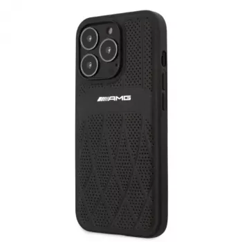 AMG AMHCP13LOSDBK iPhone 13 Pro Hardcase Leder Curved Lines Schwarz