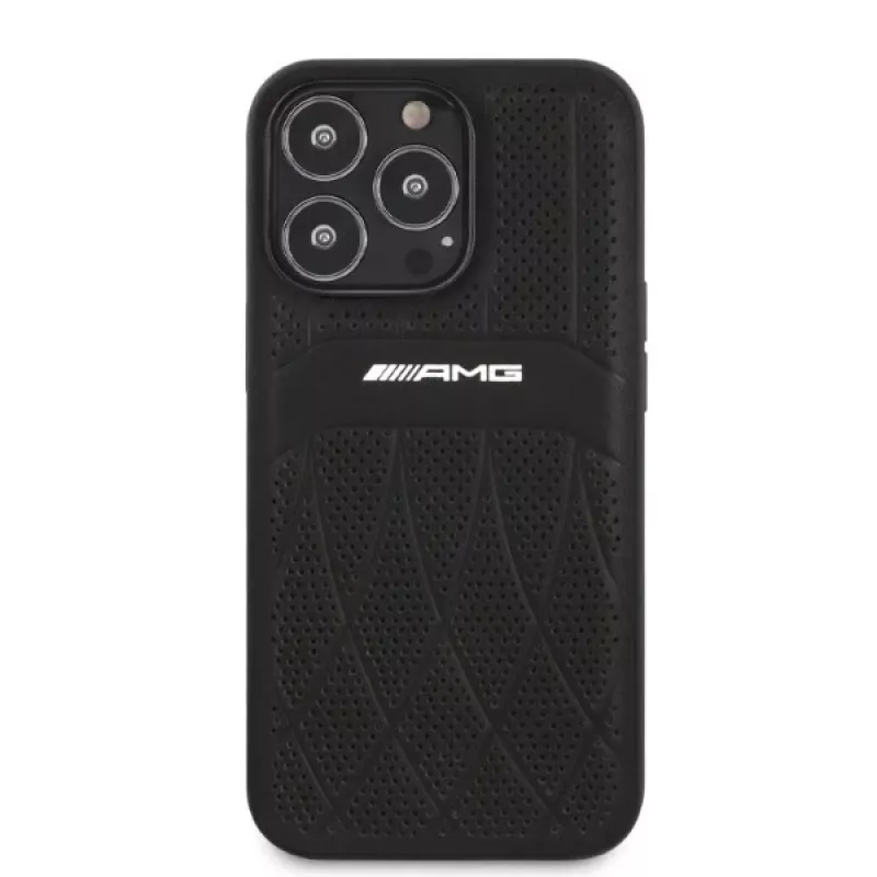 AMG AMHCP13LOSDBK iPhone 13 Pro Hardcase Leder Curved Lines Schwarz