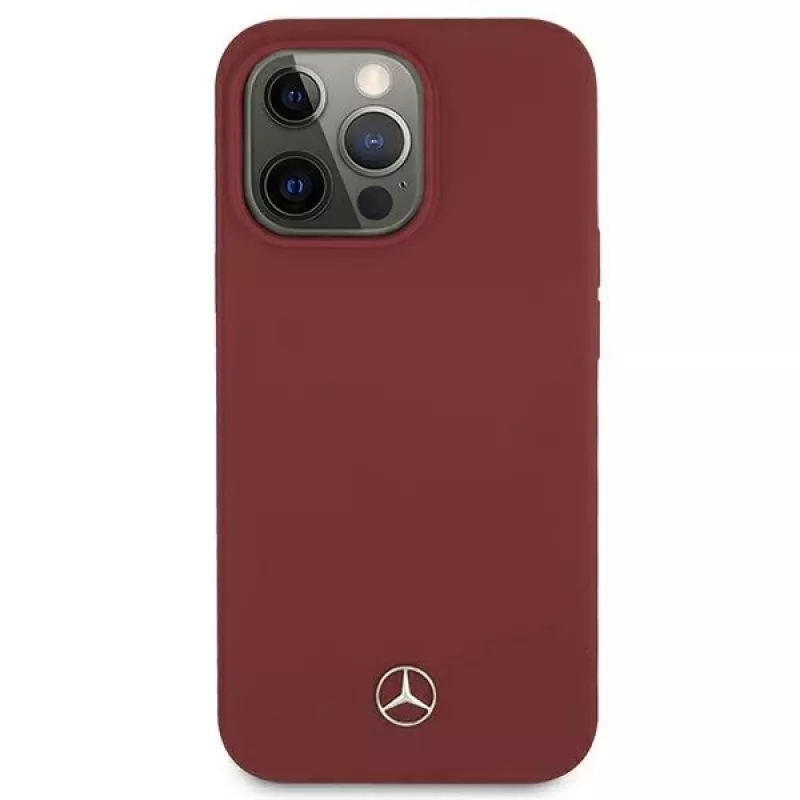 MERCEDES-BENZ MEHCP13LSILRE Silicone Line Hard Case für iPhone 13 Pro / 13 6,1 inch Rot