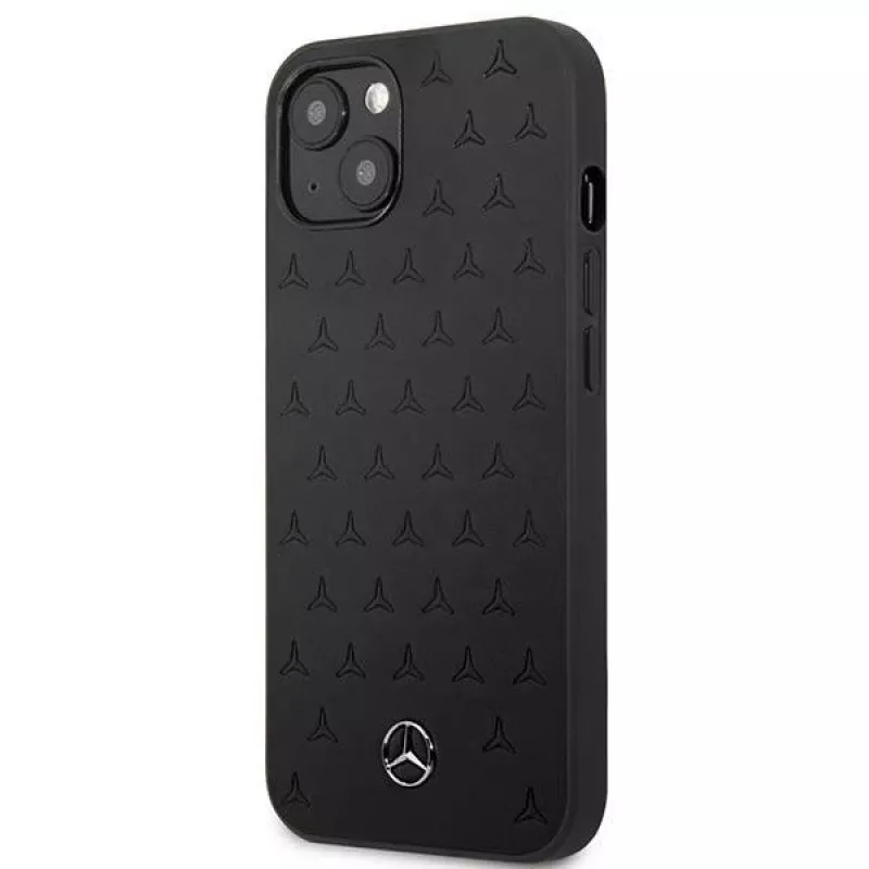 Mercedes-Benz iPhone 13 Mini Hardcase Leder Stars Pattern Schwarz