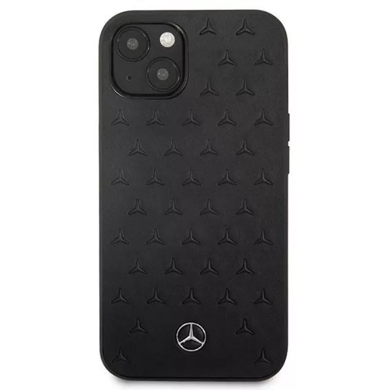 Mercedes-Benz iPhone 13 Mini Hardcase Leder Stars Pattern Schwarz