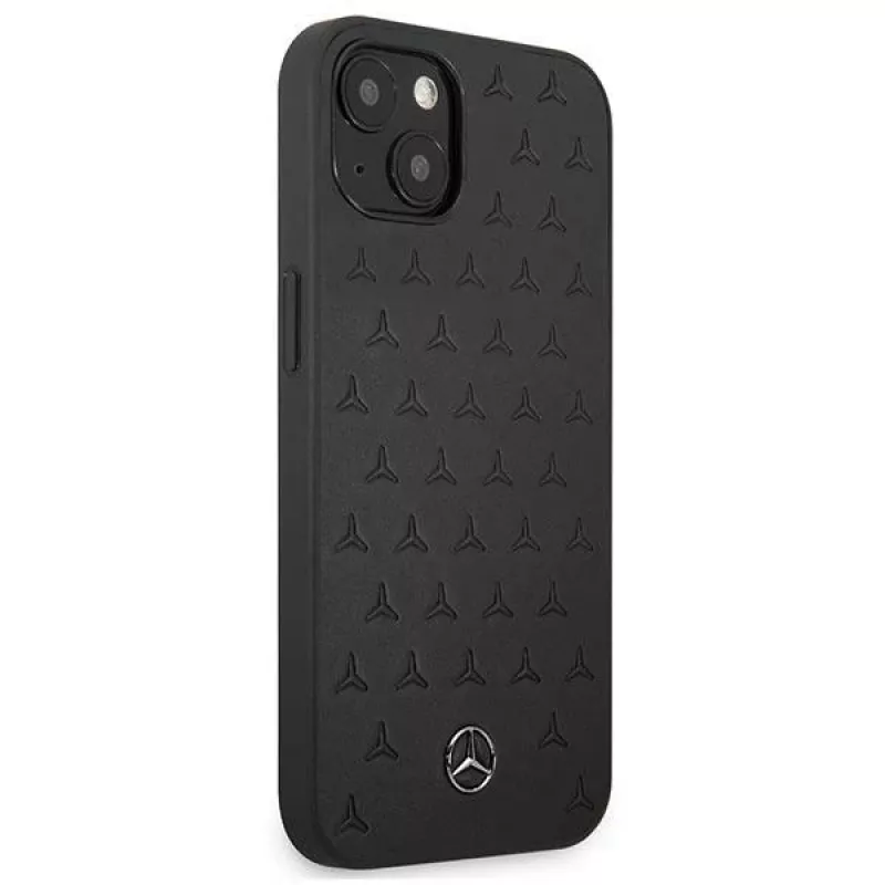 Mercedes-Benz iPhone 13 Mini Hardcase Leder Stars Pattern Schwarz