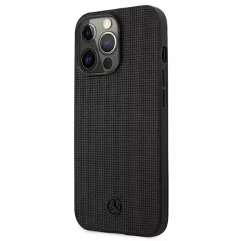 Mercedes-Benz MEHCP13LMBLBK iPhone 13 Pro /13 6,1 inch Black Hardcase Leder Meshed Metal Logo