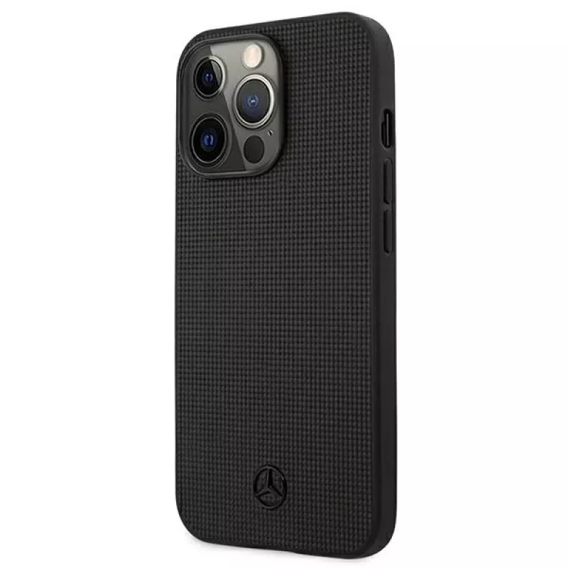 Mercedes-Benz MEHCP13LMBLBK iPhone 13 Pro /13 6,1 inch Black Hardcase Leder Meshed Metal Logo