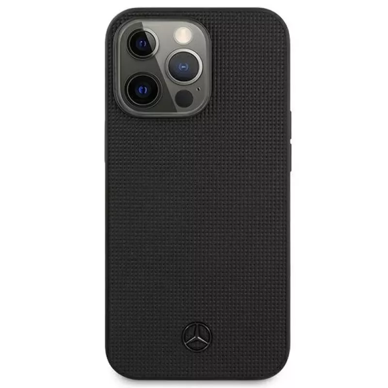 Mercedes-Benz MEHCP13LMBLBK iPhone 13 Pro /13 6,1 inch Black Hardcase Leder Meshed Metal Logo