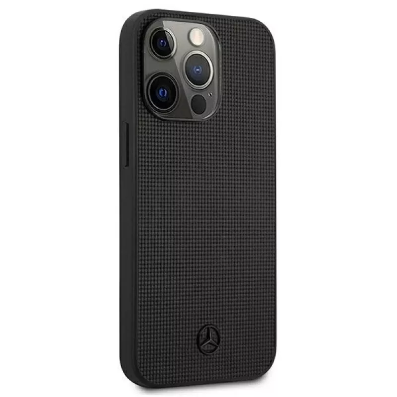 Mercedes-Benz MEHCP13LMBLBK iPhone 13 Pro /13 6,1 inch Black Hardcase Leder Meshed Metal Logo