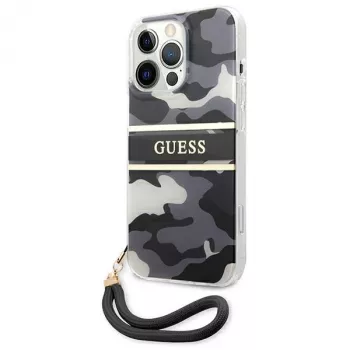 Guess GUHCP13LKCABBK Hard Case für iPhone 13 Pro / 13 6,1 inch Black Camo Strap Collection