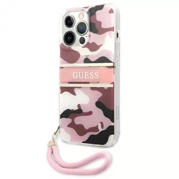 Guess Camo Strap Collection Hard Case für Apple iPhone 13 Pro / iPhone 13, Pink