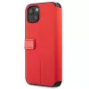 Ferrari FESAXFLBKP13SRE On Track Carbon Stripe Book Case für iPhone 13 mini, Rot