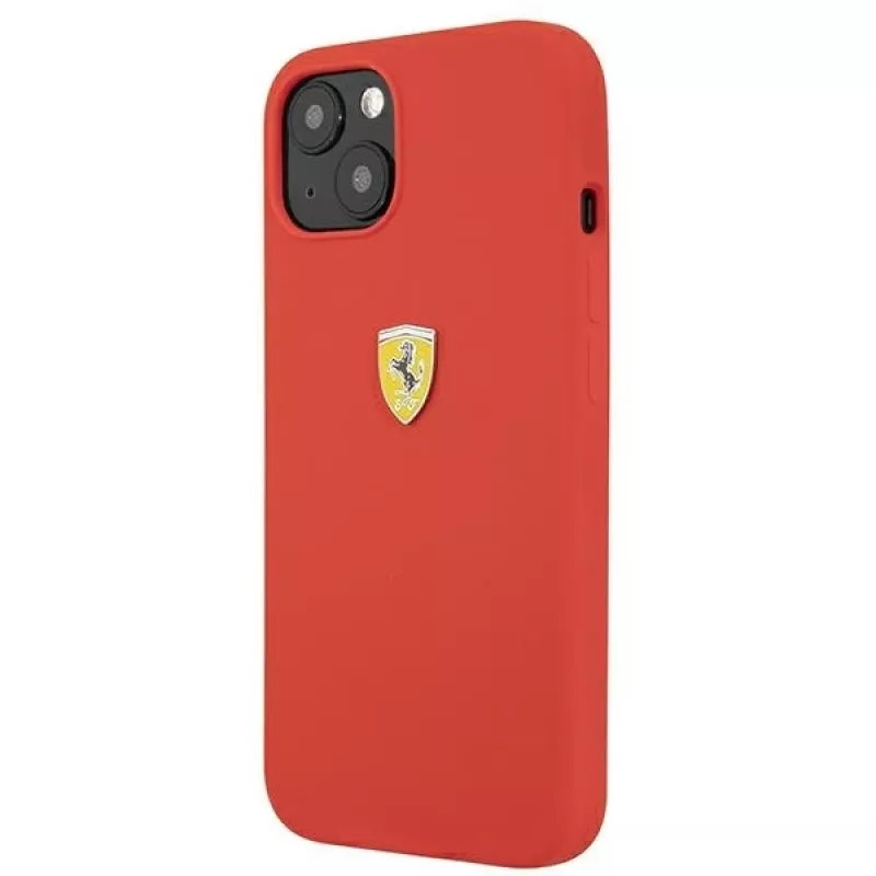 Ferrari FESSIHCP13SRE Silikon-Hartschalenhülle für Apple iPhone 13 mini 5,4 inch Rot