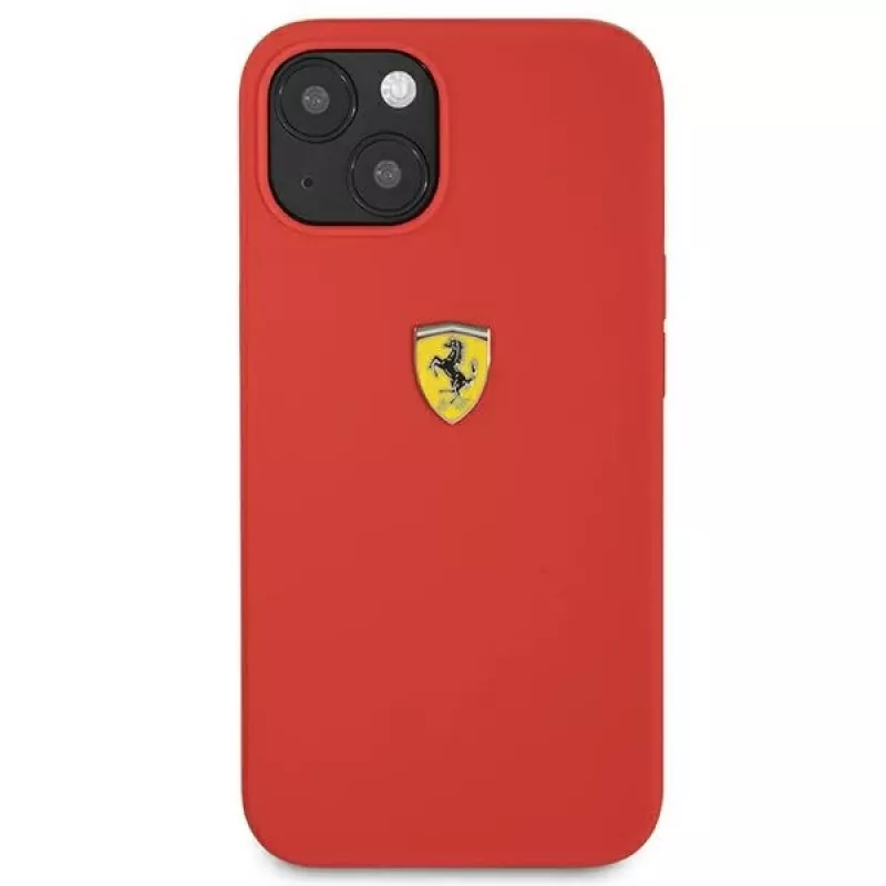 Ferrari FESSIHCP13SRE Silikon-Hartschalenhülle für Apple iPhone 13 mini 5,4 inch Rot