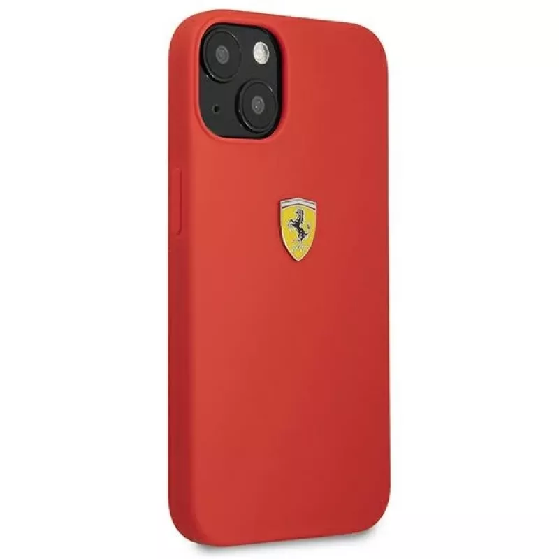 Ferrari FESSIHCP13SRE Silikon-Hartschalenhülle für Apple iPhone 13 mini 5,4 inch Rot