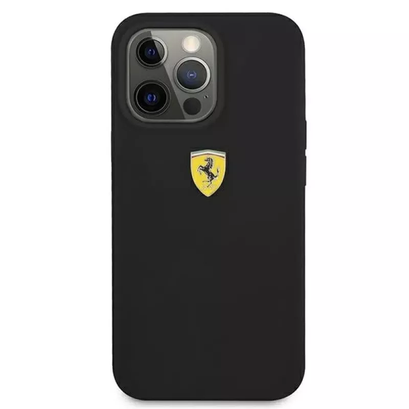Ferrari FESSIHCP13LBK Silikon-Hardcase für iPhone 13 Pro / 13, Schwarz