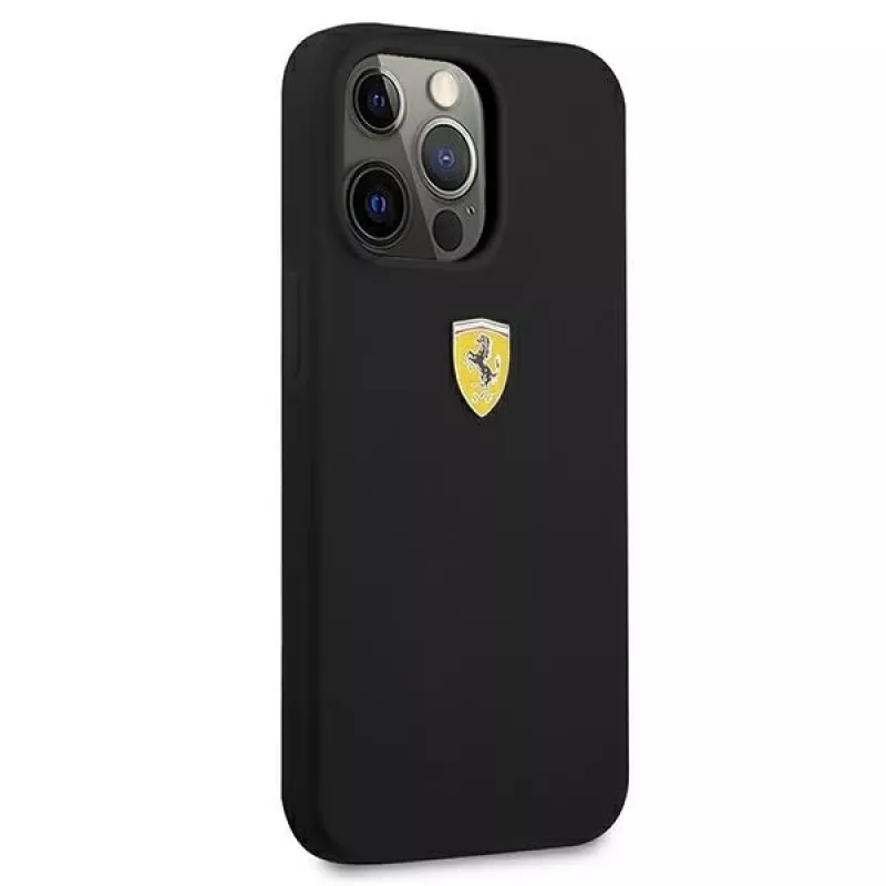 Ferrari FESSIHCP13LBK Silikon-Hardcase für iPhone 13 Pro / 13, Schwarz