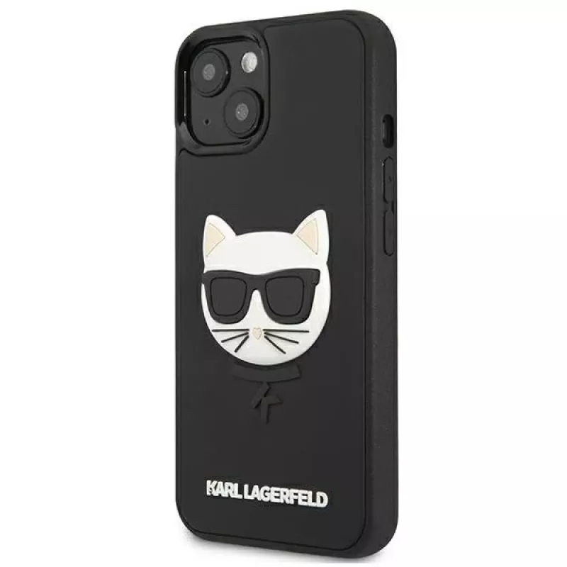 Karl Lagerfeld KLHCP13SCH3DBK Hardcase für Apple iPhone 13 Mini 5,4 inch Schwarz 3D Gummi Choupette